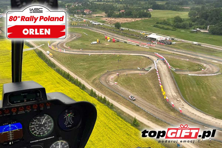 Lot widokowy helikopterem WRC Rally Poland 2024 - OS 1 Mikołajki Arena 1 (czwartek)