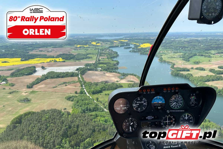 Lot helikopterem z Mikołajek do Warszawy powrót z WRC Rally Poland 2024 (niedziela)
